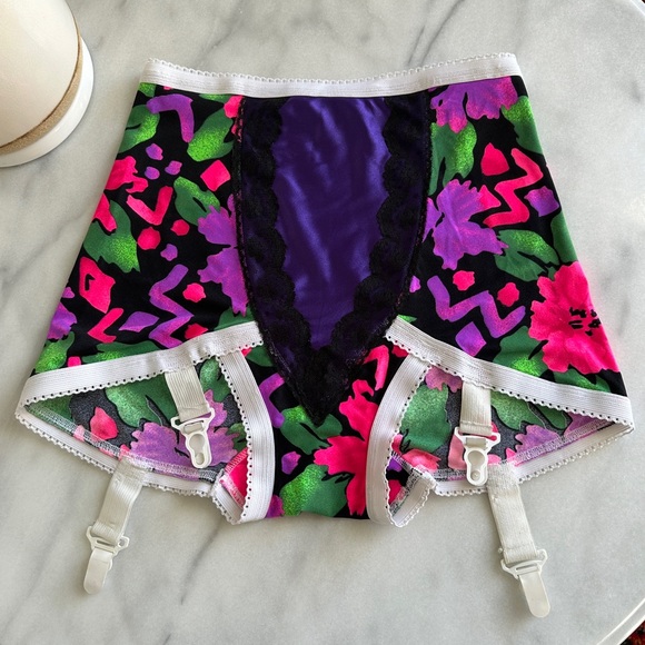 Vintage Intimates & Sleepwear Vintage 8s Psychedelic Panty Girdle With Garters Lingerie